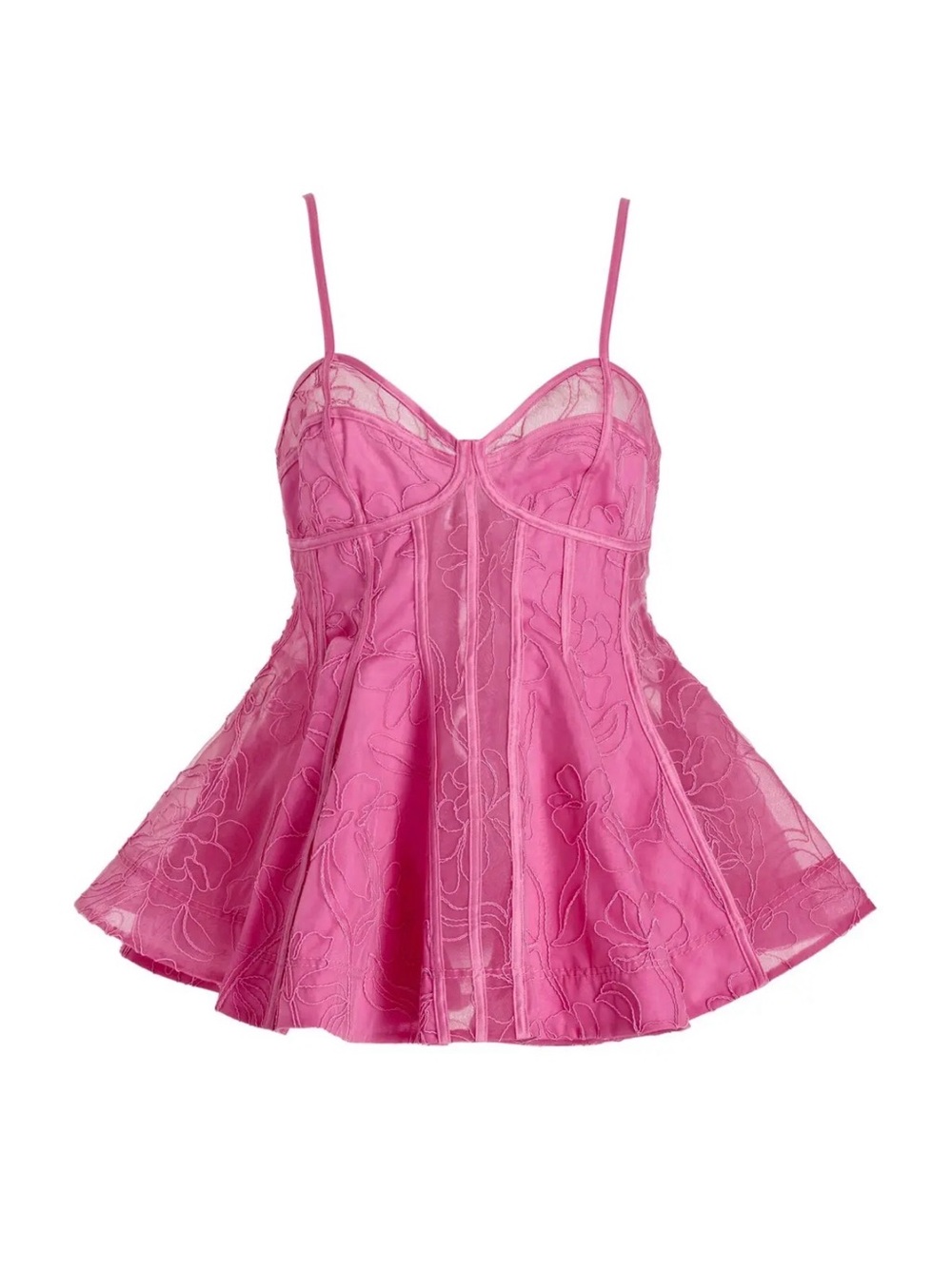 Aje Evangeline Flared Cami Top in Pink